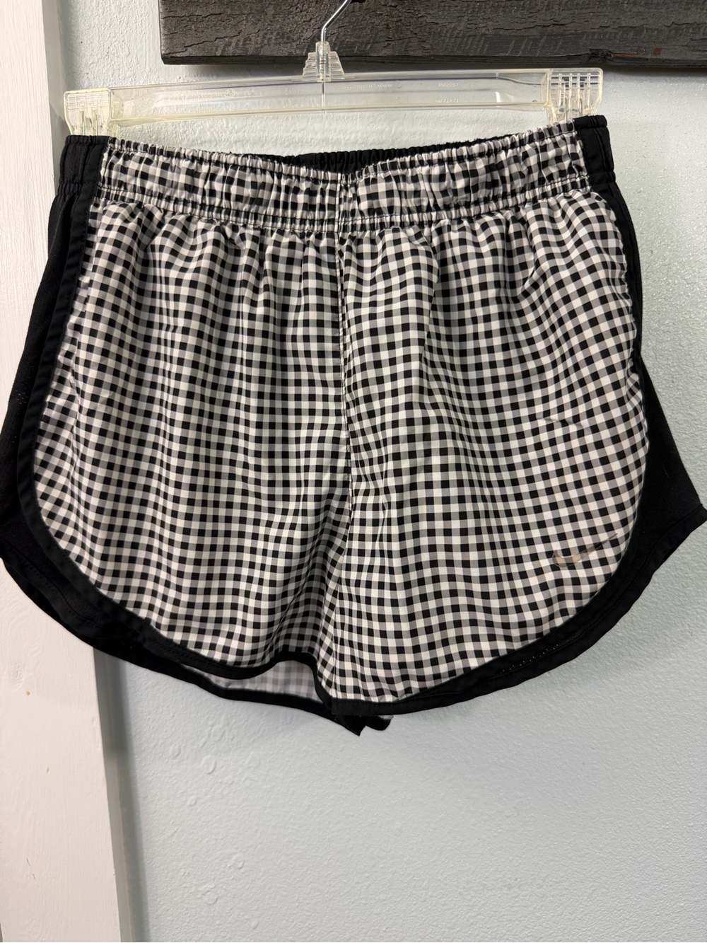 Nike Women's Black & White Gingham Running Shorts